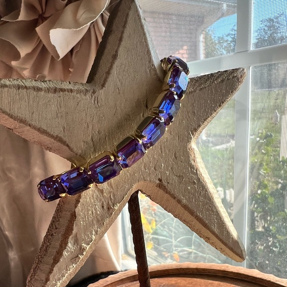 Sorrelli Jewelry - Sorrelli Blue/Purple Crystal Stretch Emerald cut Bracelet